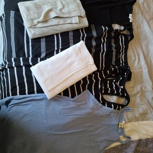 6 NWT NWOT Mixed Ribbed Tank Tops Bundle Lot M/L